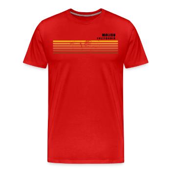 Retro Malibu California Vintage Urlaubssouvenir - Männer Premium Bio T-Shirt - Rot - Vorne - Damien (186cm)