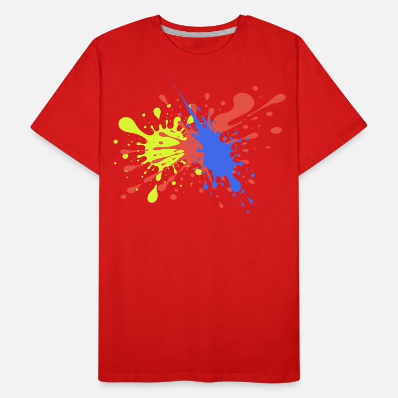 Colorful Splashes Gift Idea Funny Men's Premium Organic T-Shirt