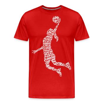 Typographie de basketteur Basketball féminin Fille - T-shirt bio Premium Homme - rouge - Devant - Damien (186cm)
