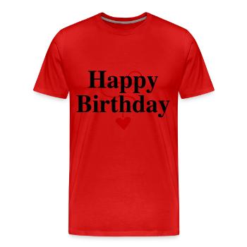 Anniversaire, Joyeux anniversaire, Félicitations, Voeux - T-shirt bio Premium Homme - rouge - Devant - Damien (186cm)