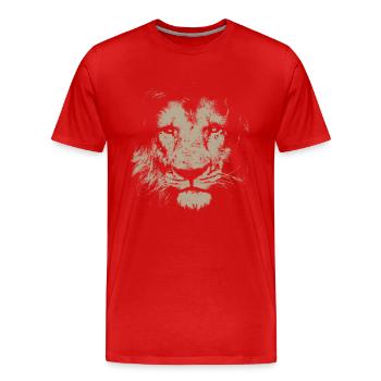 LION TÊTE DE LION CRINIÈRE DE LION AFRIQUE CHAT SAUVAGE LION - T-shirt bio Premium Homme - rouge - Devant - Damien (186cm)