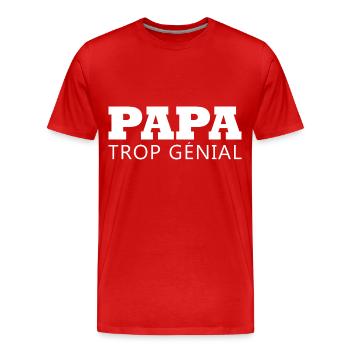 Papa trop génial Cadeau Homme fête des pères - T-shirt bio Premium Homme - rouge - Devant - Damien (186cm)