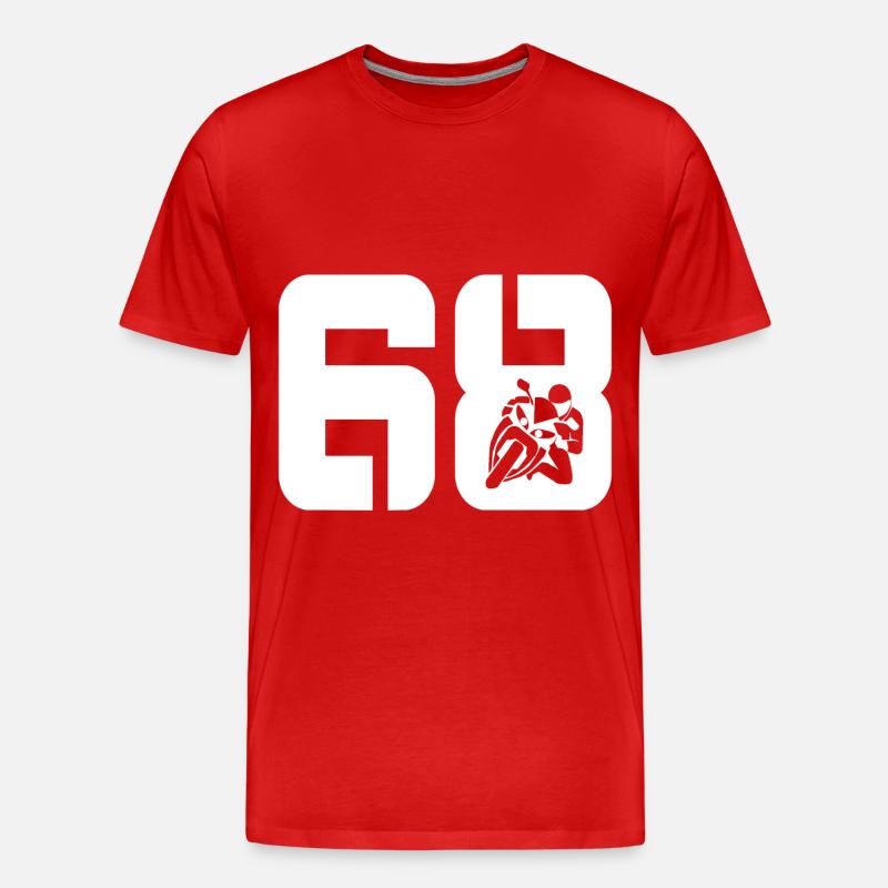 68 Motorrad Biker - Männer Premium Bio T-Shirt - Rot