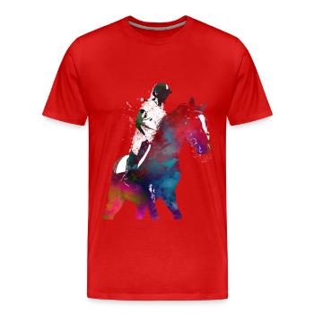 Rider #rider #horse #sport - Men's Premium Organic T-Shirt - red - Front - Damien (186cm)