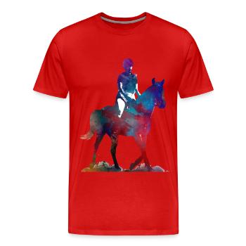 Rider #rider #horse #sport - Men's Premium Organic T-Shirt - red - Front - Damien (186cm)