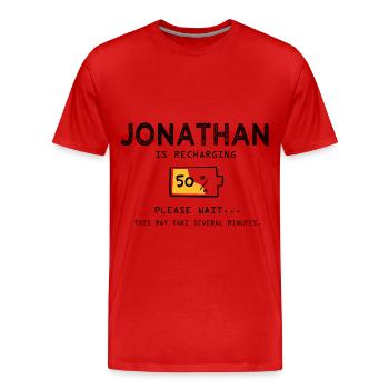 Jonathan prénom drôle sarcastique Cadeaux Prénom - T-shirt bio Premium Homme - rouge - Devant - Damien (186cm)