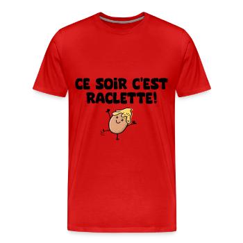 ce soir c est raclette humour - T-shirt bio Premium Homme - rouge - Devant - Damien (186cm)
