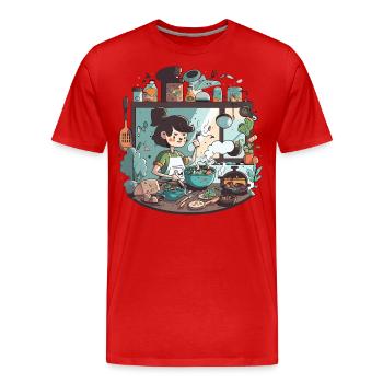 Art Lover: Museum Masterpiece - Men's Premium Organic T-Shirt - red - Front - Damien (186cm)