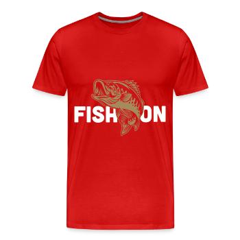 Fisch auf Seebarsch Fischen Fischer - Männer Premium Bio T-Shirt - Rot - Vorne - Damien (186cm)