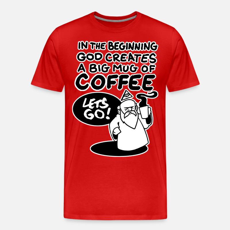 Coffeegod - Männer Premium Bio T-Shirt - Rot