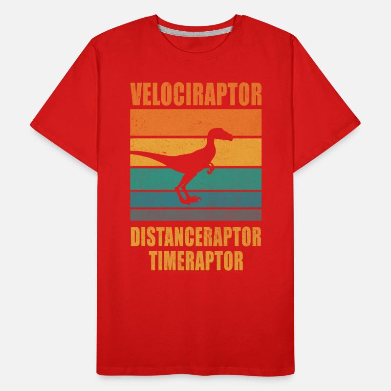 Velociraptor Distanceraptor Timeraptor Dinosaure T-shirt bio Premium Homme