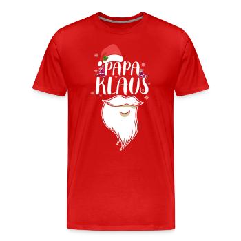 Papa Claus Weihnachten Santa Claus Familienvater - Männer Premium Bio T-Shirt - Rot - Vorne - Damien (186cm)