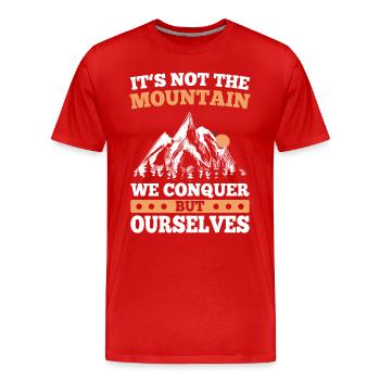 Mount Conquer Ourselves Hike Mountaineering - Men's Premium Organic T-Shirt - red - Front - Damien (186cm)