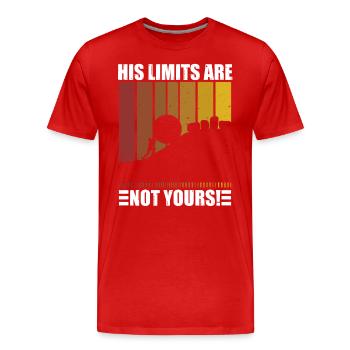 Ses limites ne sont pas les vôtres Motivation quotidienne - T-shirt bio Premium Homme - rouge - Devant - Damien (186cm)