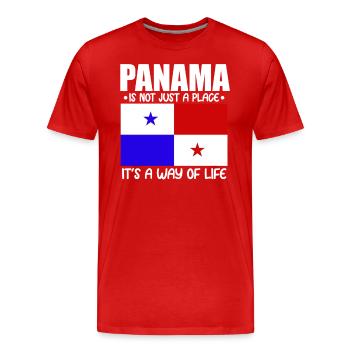 Panama Way Of Life Cadeau de drapeau panaméen - T-shirt bio Premium Homme - rouge - Devant - Damien (186cm)