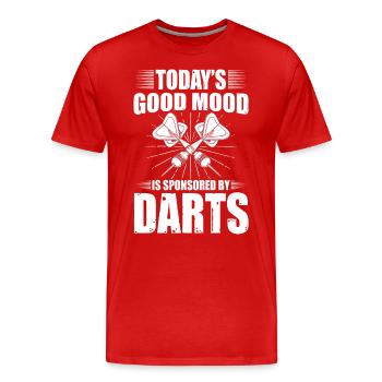 Darts Darts Darts Darts Équipe Fléchettes Événement de fléchettes - T-shirt bio Premium Homme - rouge - Devant - Damien (186cm)