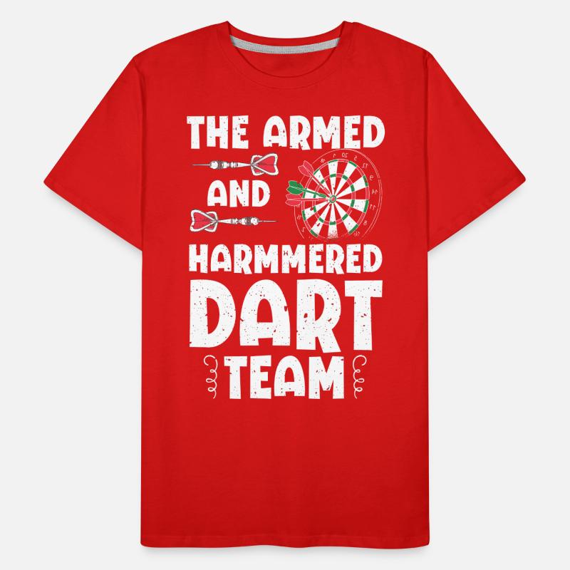 Armed Hammered Dart Team Dartscheibe Dartpfeile Männer Premium Bio T-Shirt