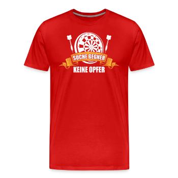 Dartsportler Suche Gegner Keine Opfer Geschenk - Männer Premium Bio T-Shirt - Rot - Vorne - Damien (186cm)