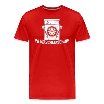 26 Waschmaschine Dartboard Dartpfeile Geschenk - Männer Premium Bio T-Shirt - Rot - Vorne - Damien (186cm)