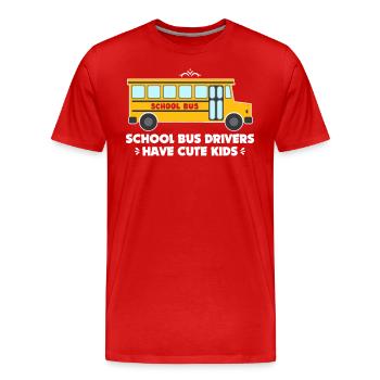 Les chauffeurs d’autobus scolaires ont des compagnies de bus pour enfants mignons - T-shirt bio Premium Homme - rouge - Devant - Damien (186cm)