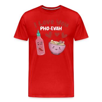 Je t’aime Pho-Evah Pho Soup Lovers - T-shirt bio Premium Homme - rouge - Devant - Damien (186cm)