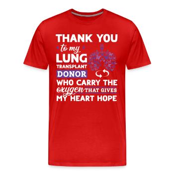 Lung Trasplantation Lung Donor Organ Gift - Men's Premium Organic T-Shirt - red - Front - Damien (186cm)