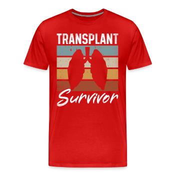 Poumon effondre Donneur Lung Survivor Vintage - T-shirt bio Premium Homme - rouge - Devant - Damien (186cm)