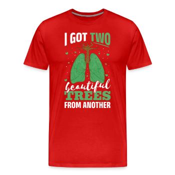 Lung Surgery Donor Lung Transplant - Men's Premium Organic T-Shirt - red - Front - Damien (186cm)