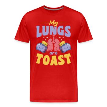 My Lungs Are Toast Lung Transplant Kawaii - Men's Premium Organic T-Shirt - red - Front - Damien (186cm)