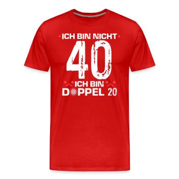 Dartspieler Geburtstag 40 Bin Doppel 20 Geschenk - Männer Premium Bio T-Shirt - Rot - Vorne - Damien (186cm)