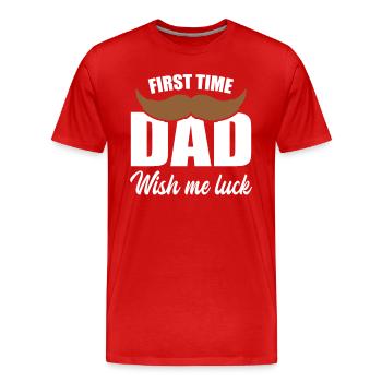Futur papa barbe père paternité cadeau - T-shirt bio Premium Homme - rouge - Devant - Damien (186cm)