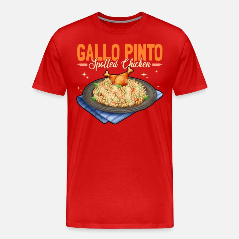 Gallo Pinto Spotted Chicken - Männer Premium Bio T-Shirt - Rot