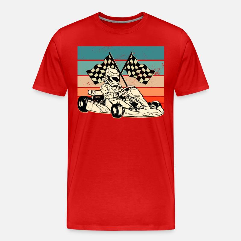 Retro Karting - Männer Premium Bio T-Shirt - Rot