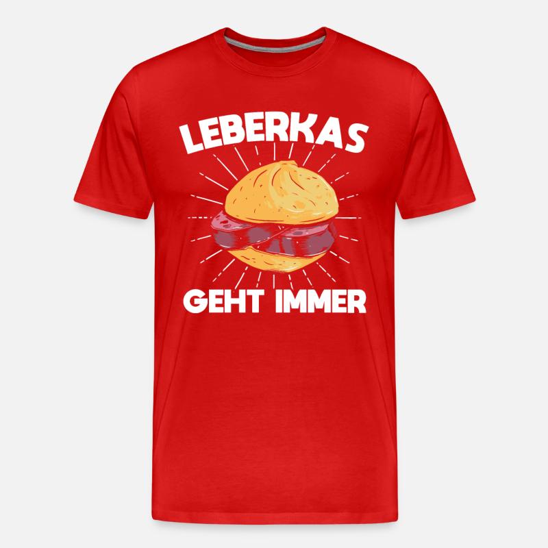 10 Leberkas Geht Immer - Männer Premium Bio T-Shirt - Rot