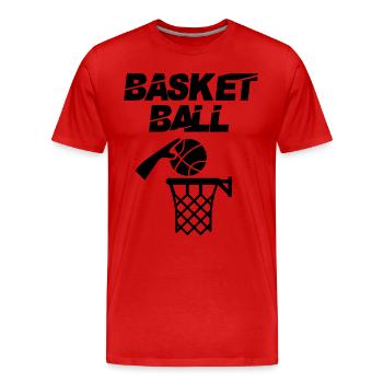 Basketball mit Korb Basketball Game - Männer Premium Bio T-Shirt - Rot - Vorne - Damien (186cm)