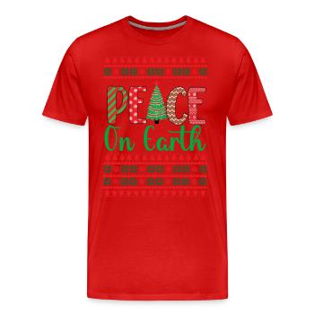 Paix dans le monde sur planète sur terre Paix - T-shirt bio Premium Homme - rouge - Devant - Damien (186cm)