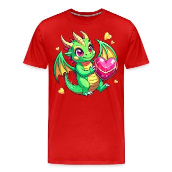 Dragon coloré - T-shirt bio Premium Homme - rouge - Devant - Damien (186cm)
