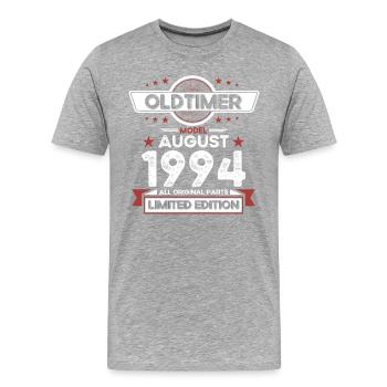 30. Geburtstag Oldtimer August 1994 Jahrgang - Männer Premium Bio T-Shirt - Grau meliert - Vorne - Damien (186cm)