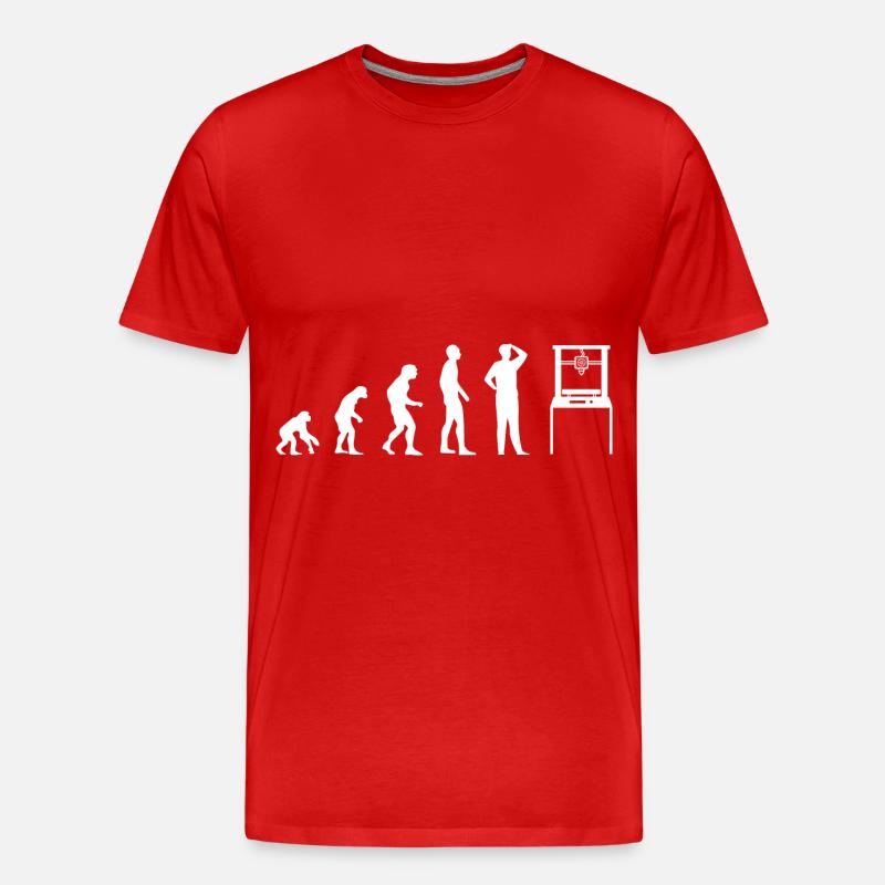 3D-Druck Evolution 3D-Druck 3D-Drucker Geek - Männer Premium Bio T-Shirt - Rot