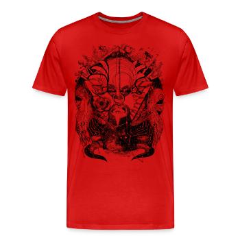 Uranus en Taureau - Noir sur blanc - T-shirt bio Premium Homme - rouge - Devant - Damien (186cm)