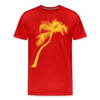 Palme - Männer Premium Bio T-Shirt - Rot - Vorne - Damien (186cm)