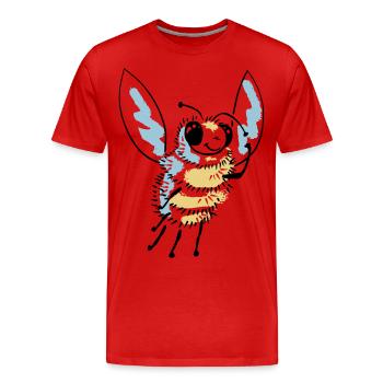 Happy bee - graphisme vectoriel - T-shirt bio Premium Homme - rouge - Devant - Damien (186cm)