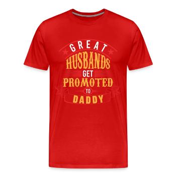 Super Ehemann für zukünftigen Vater - Männer Premium Bio T-Shirt - Rot - Vorne - Damien (186cm)