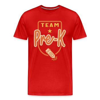 Team Pre-K Back to School Pre Kindergarten - Men's Premium Organic T-Shirt - red - Front - Damien (186cm)