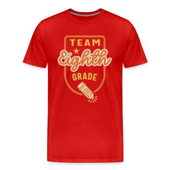 Team Eighth Grade Teacher Student Back to School - Men's Premium Organic T-Shirt - red - Front - Damien (186cm)