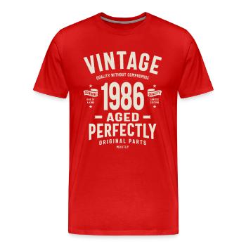 Vintage 1986 Birthday 37 Years Old - Men's Premium Organic T-Shirt - red - Front - Damien (186cm)