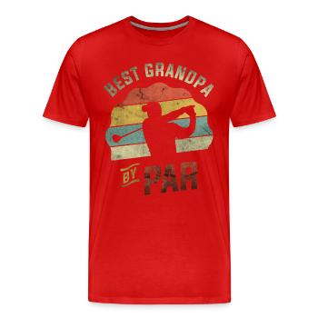 Best Grandpa By Par Golf Golfer Golfing - Men's Premium Organic T-Shirt - red - Front - Damien (186cm)