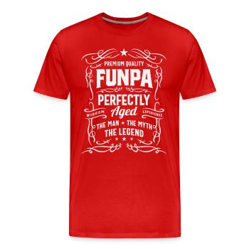 Funpa The Man The Myth the Legend Funny Grandpa - Men's Premium Organic T-Shirt - red - Front - Damien (186cm)