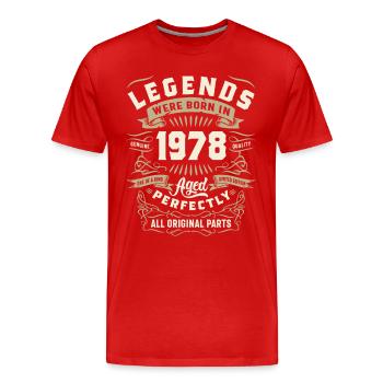 45 Years Old Gifts Vintage 1978 45th Birthday - Men's Premium Organic T-Shirt - red - Front - Damien (186cm)