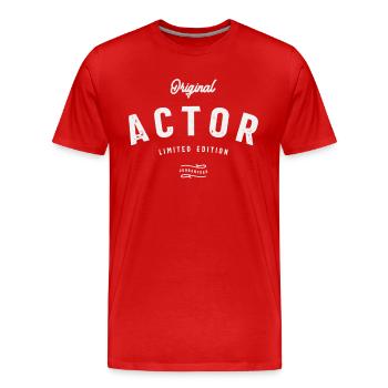 Actor Profession Job Title - Men's Premium Organic T-Shirt - red - Front - Damien (186cm)